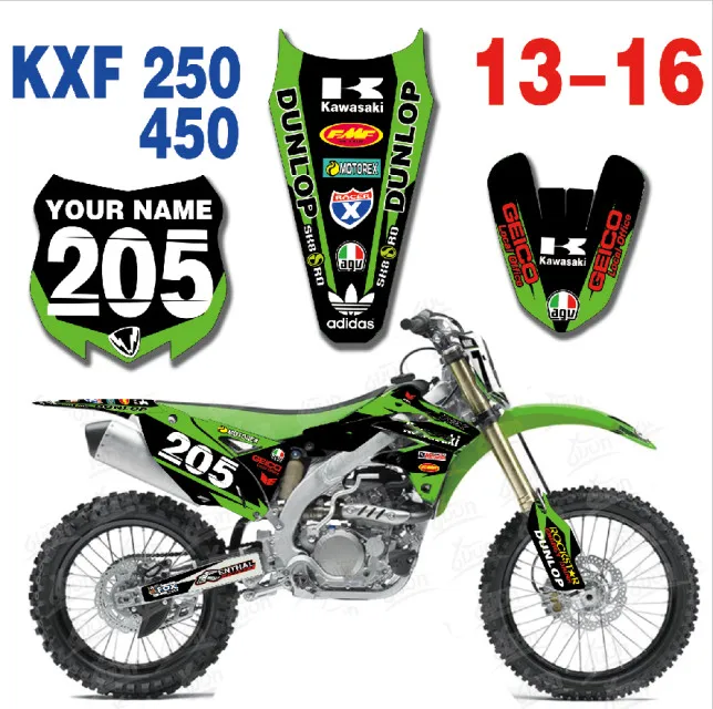 Мотоцикл Фоновые наклейки команда графическая звезда наклейка для Kawasaki KX250F KXF 250 KX 250F KXF250 2013