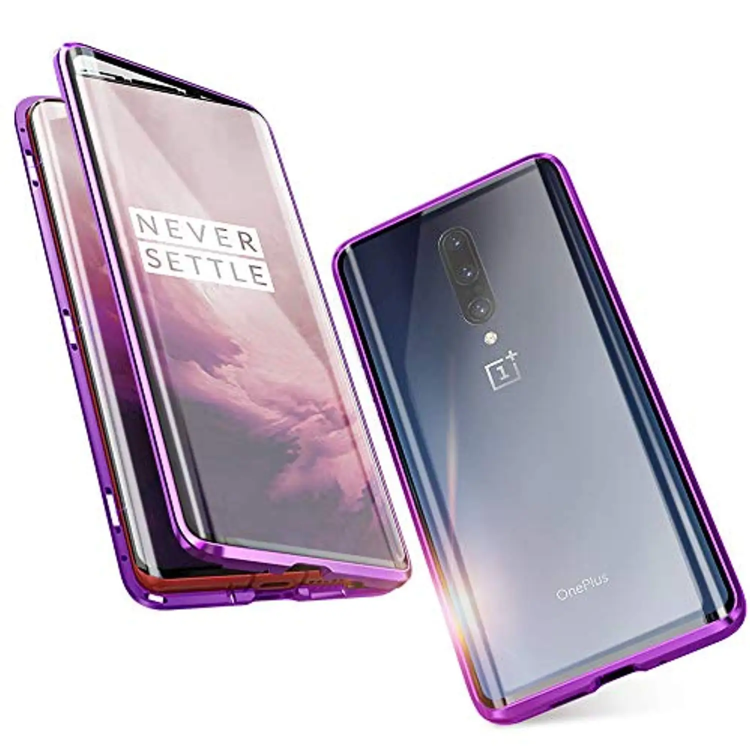 360 Полный Магнитный чехол на заднюю панель из стекла для XiaoMi 9 SE 9T Pro 8 A3 A2 6X RedMi Note 7 K20 7A чехол для телефона металлический бампер жесткий чехол - Цвет: Purple