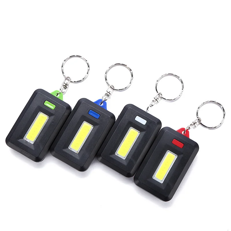 Outdoor Mini USB Rechargeable Key Chain Flashlight Flash COB Pocket Light 3 Mode 