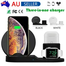 Горячая 3 в 1 Qi Беспроводное зарядное устройство Быстрая Зарядка Док-станция для Airpods Apple Watch IPhone