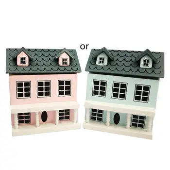 

Mini Simulation Cottage Model Miniature Wood House Toy for 1:24 Dollhouse Decor K1MA New