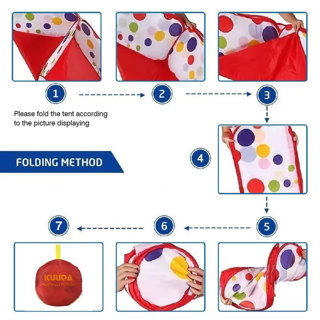 Folding Kids Playpen Ocean Ball Game Pool Portable Children Game Play Tent In/Outdoor Playing House Pool Pit Kids Tent Toy 6