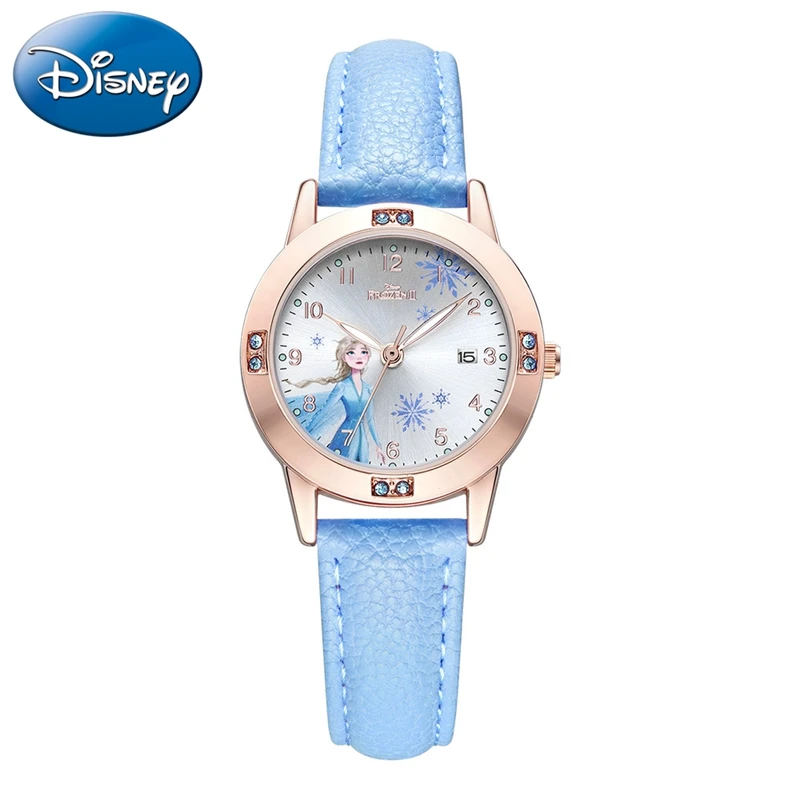 Princess Watch Frozen Girls Clock Gift Wrist Quartz Pink Young Women Fashion Cute Blue