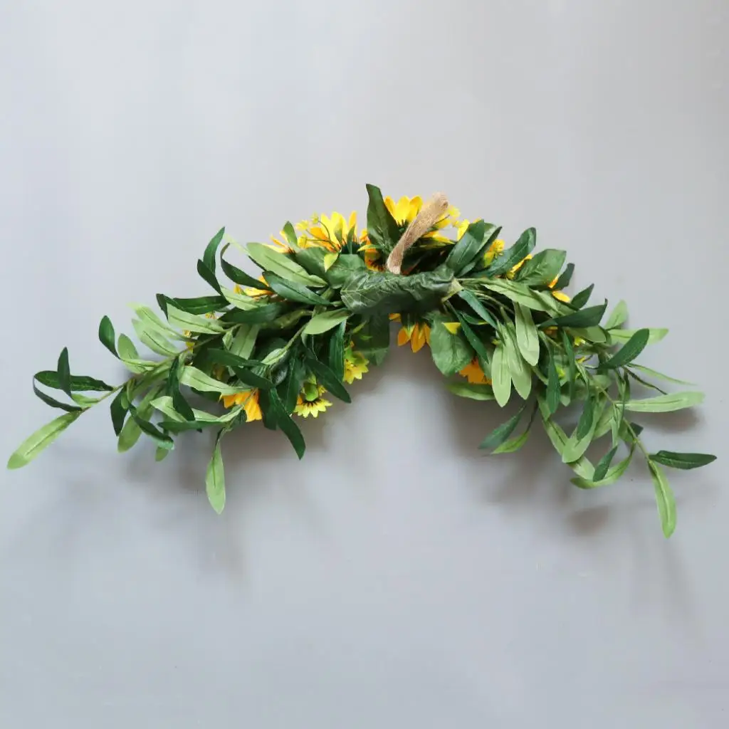 Front Door Wreath Garland Fake Sunflower Swag Arch Front Door Wall Decorations Artificial Sunflower Swag Sunflower Vines