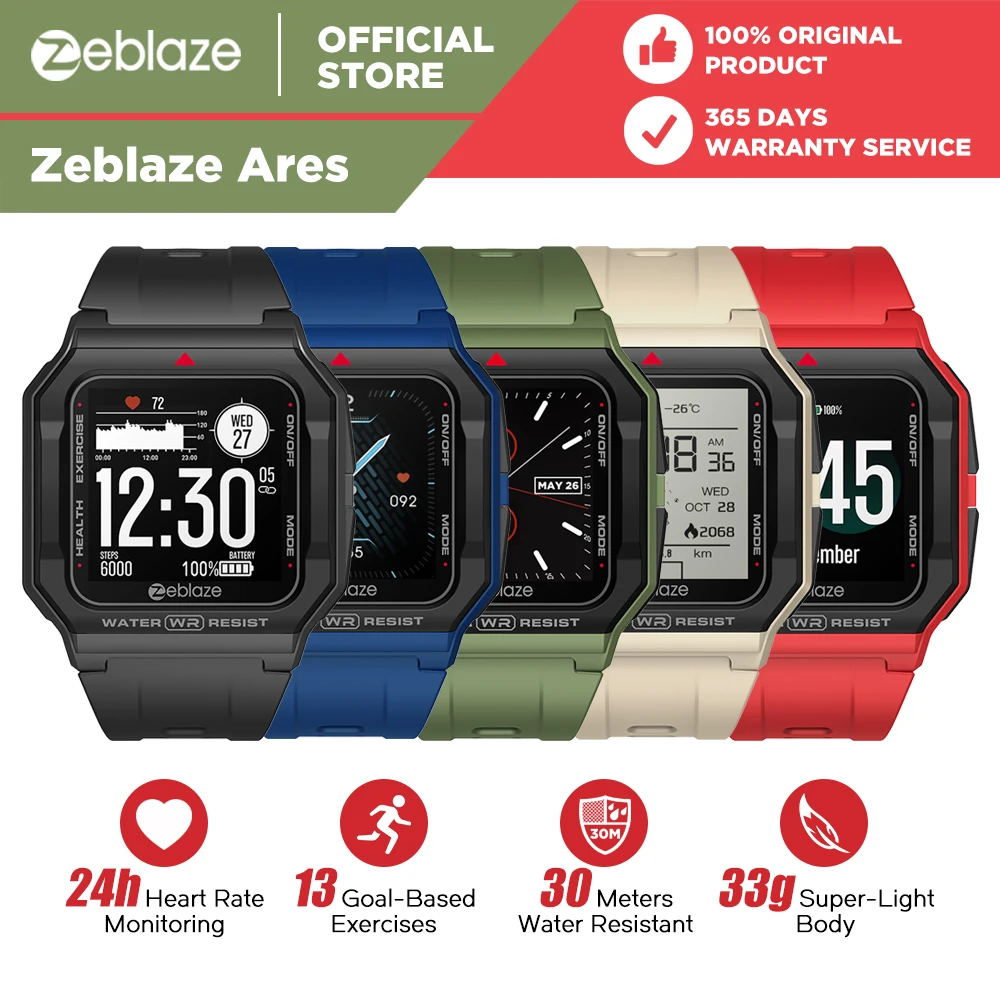 HOT 2021 Zeblaze Ares 1.3 inch Smart Watch Men Full Touch Fitness Tracker 3ATM Women Neo Smartwatch for Xiaomi phone
