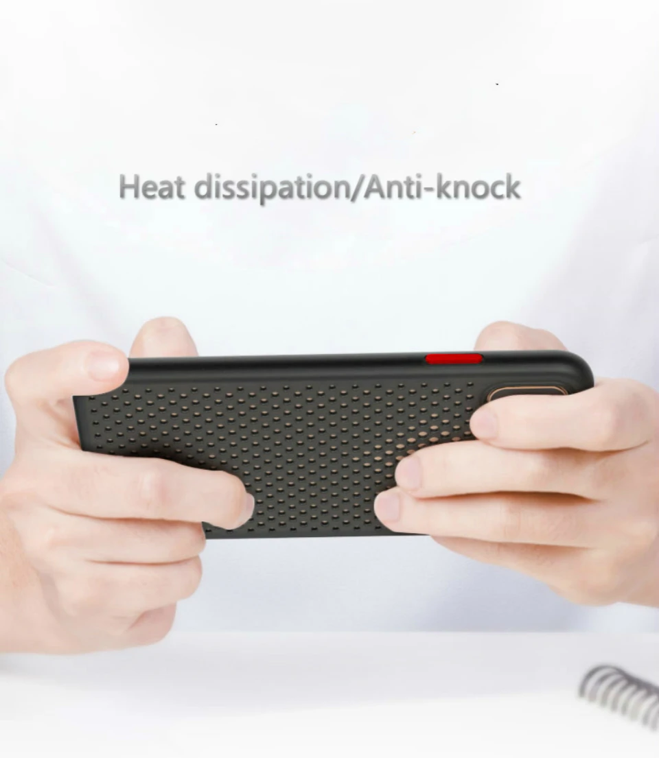 For iPhone 11 Case 12 Pro Mini X S Max 7 8 Plus XR Honeycomb Dissipate Heat Ultrathin Ventilation Cover Anti-knock