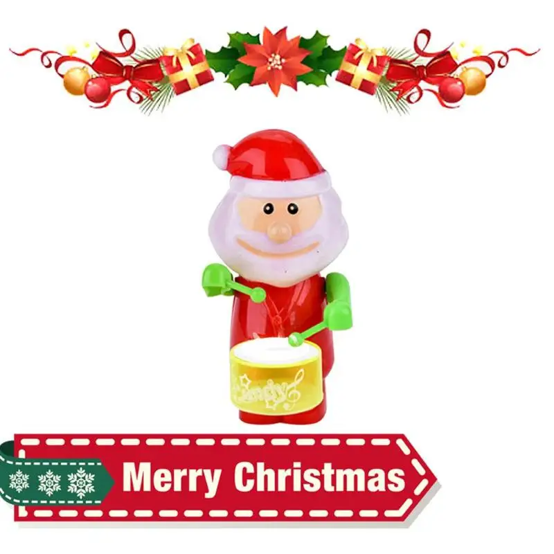 13*6 см игрушка-барабан Санта-Клаус кукла заводная игрушка пластик Электрический Рождественский светящийся подарок Забавный и мигающий светильник заводная игрушка