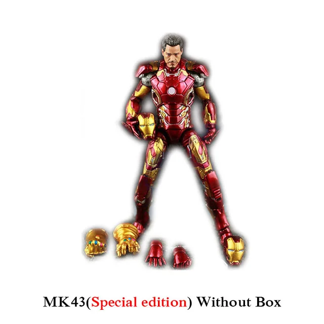 Новая популярная фигурка Мстителей IronMan модель 18-20 см MK42 MK43 кукла Железный человек ПВХ acgn фигурка игрушка Brinquedos аниме детская игра - Цвет: MK43-S No Box