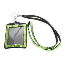 Стразы, блестящий кристалл, на заказ, вертикальный держатель для удостоверения личности(зеленый светильник), акция