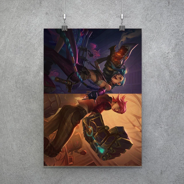 Popular TV Show Arcane Kraft Paper Poster Vi Viktor Jayce Jinx Home Decor Study Bedroom Bar Cafe Wall Paintings Stickers Posters Poster
