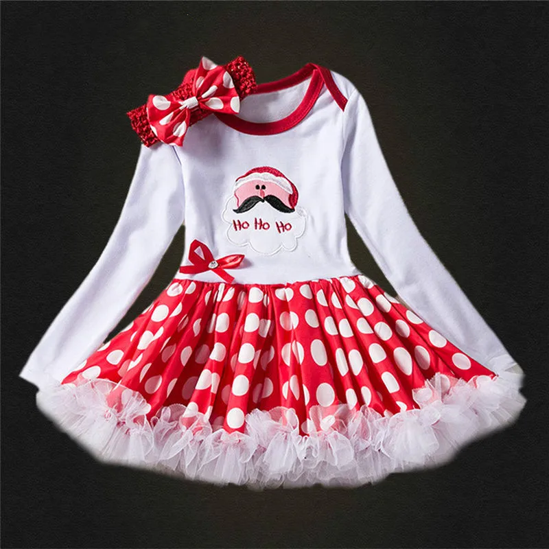 E christmas dress Puckcovi/рождественское платье; Robe noel; платье-пачка для маленьких девочек; платья для новорожденных с длинными рукавами для 3 лет; милые разноцветные платья; Vestidos nina - Цвет: E christmas dress