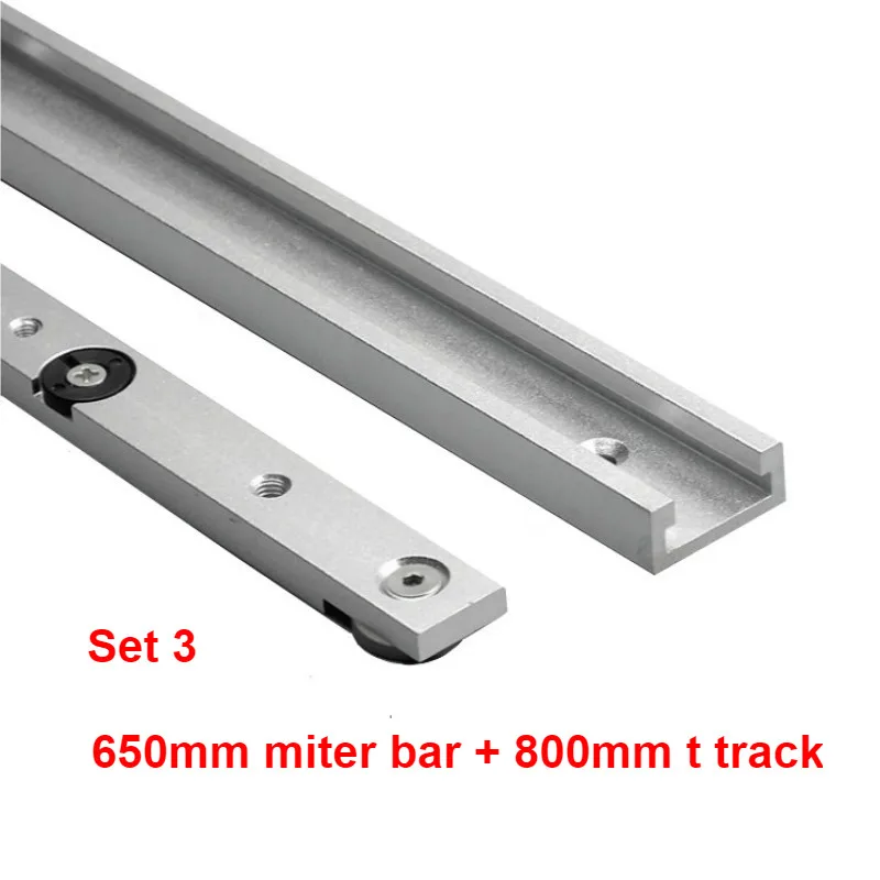 300-400mm T-track T-slot Miter Track Jig Fixture Slider Bar M6/M8 Nuts Woodwork 