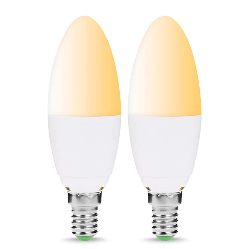 Умная Wi-Fi лампа-свеча E27/E14 RGB лампа AC85-265V с регулируемой яркостью поддержка управления через приложение для смартфона/Alexa/Google Home