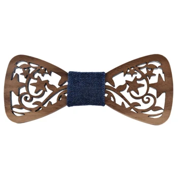 

2019 New Arrival Hollow Wood Bow Ties for Mens Wedding Suits Wooden Bow Tie Butterfly Shape Bowknots Slim Cravat