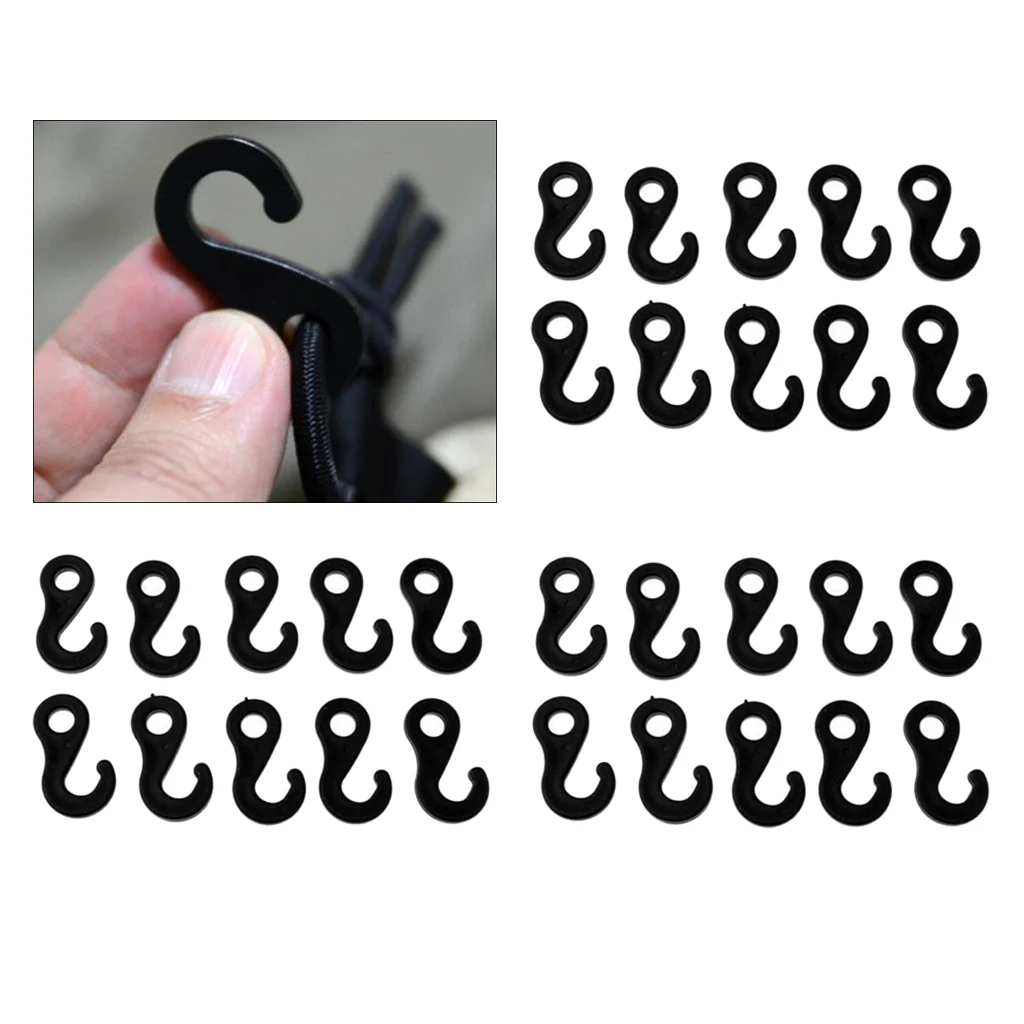 Set of 30 - Shock Cord Hook End for Camping Tent Bungee Ropes Awning Canopies Tarps Set of 30 - Shock Cord Hook End for Camping Tent Bungee Ropes Awning Canopies Tarps
