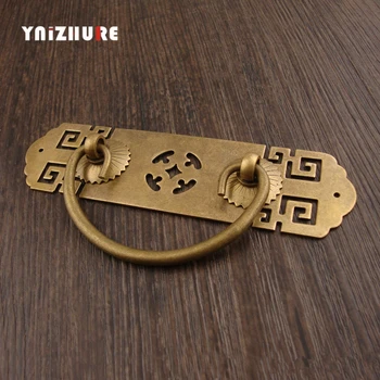 

Chinese Style Antique Handles for Furniture Door Bookcase Drawer Pure Copper Handle Retro Cabinet Knobs Pull Handles