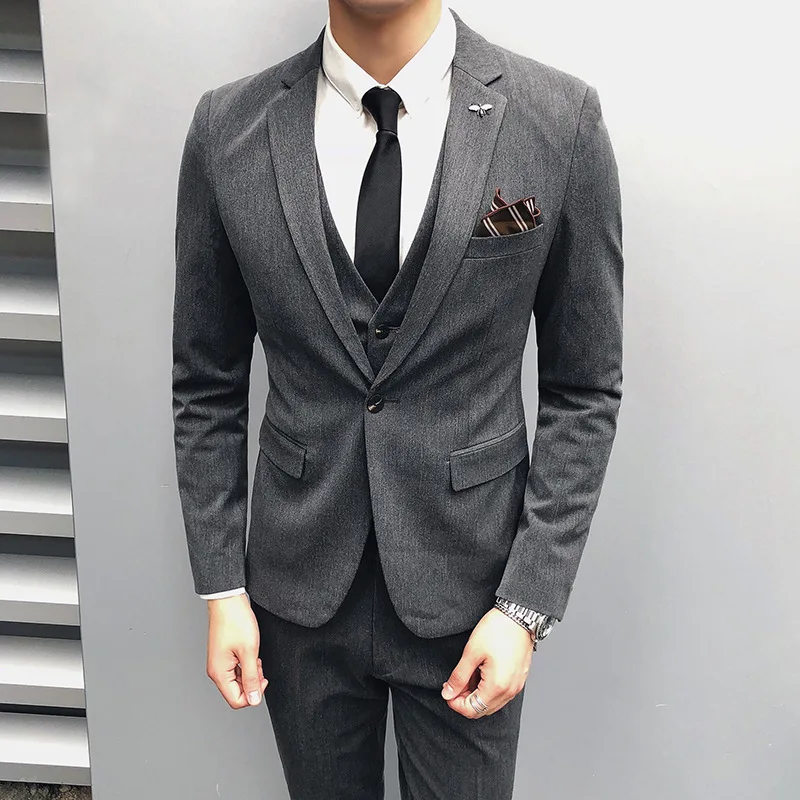 3 шт костюм Для мужчин осень-зима Slim Fit Жених Свадебное платье костюмы праздничная одежда Бизнес Блейзер Куртки пряжки Для мужчин смокинг плюс 4XL