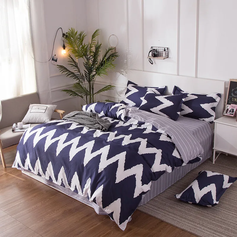 

Simple Style Bedding Set Duvet Cover Bed Linen Soft Cotton Quilt Comforter Pillow Case Bedspreads Single Queen King Size24