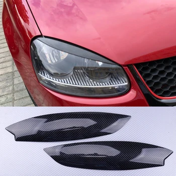 

DWCX 1Pair ABS Carbon Fiber Car Look Headlight Eyelids Eyebrow Trims Cover Decoration Fit For VW Golf MK5 GTI R 2005 2006 2007
