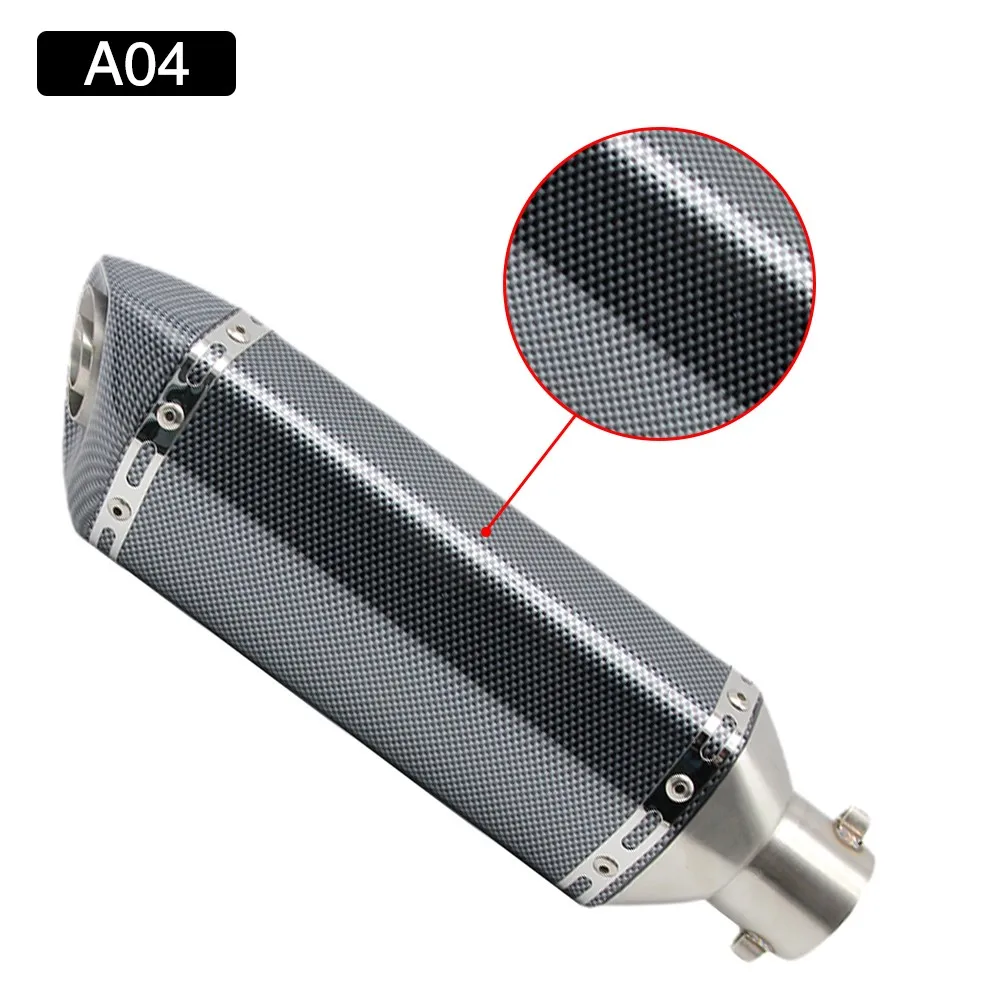 ZSDTRP 51 мм Универсальный мотоцикл Akrapovic выхлоп модифицированный глушитель труба скутер, питбайк грязи мотокросса для R1 ER6N CBR250R - Цвет: A 04
