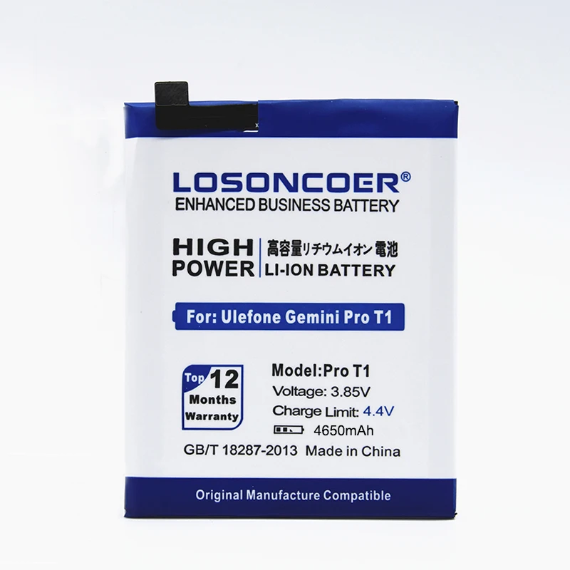 LOSONCOER 4650mAh Pro T1 Аккумулятор для Ulefone Gemini Pro T1 Сменные Аккумуляторы для телефонов подарочные инструменты и наклейки