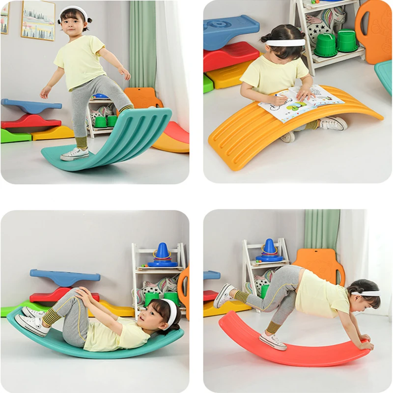 LazyChild Child Balance Seesaw Toy Indoor Curved Wobble Board Baby Double Outdoor Yoga Board Outdoor Toy Games For Kids 2023 New 3