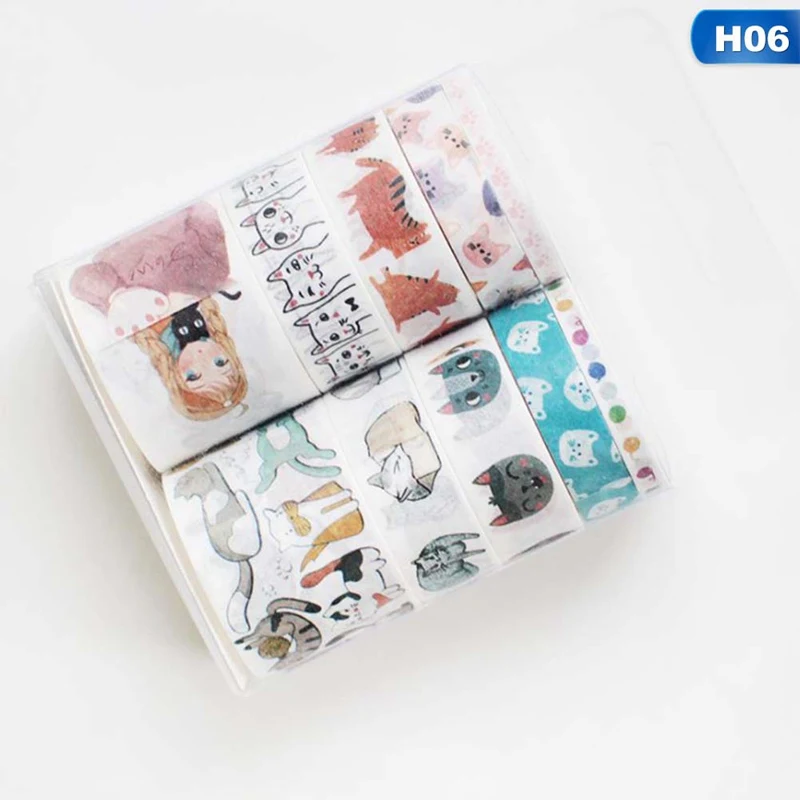 10 шт./компл. Kawaii набор для скрапбукинга лента Washi цветок Бумага изоляционная лента клейкая лента для поделок Стикеры канцелярских принадлежностей