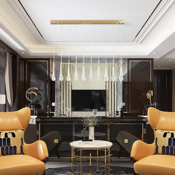 

Minimalist Loft Crystal Pendant Light Hanging Lamp Nordic Art and Creative Restaurant Light LED Water Drop Scandinavian Metal AC