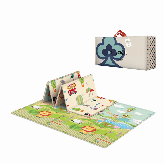 Large Size Foldable Children Carpet Cartoon Baby Play Mat Educational Baby Activity Carpet Waterproof and Easy to Store 2