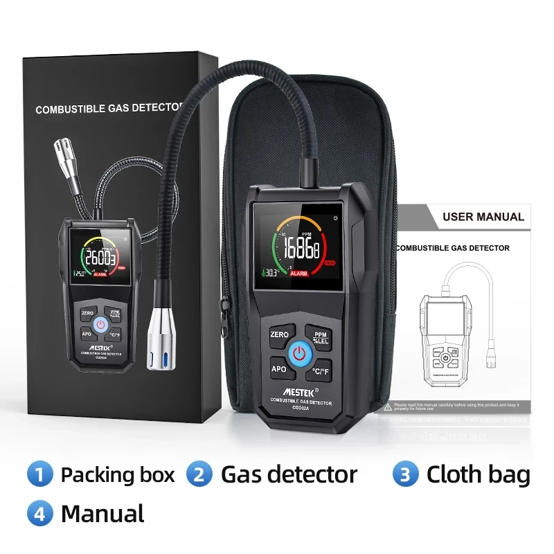 Digital Gas Detector Gas Sensor Air Quality Monitor Gas Leak Sensor Gas Analyzer Automotive Combustible Detector portable ph meter