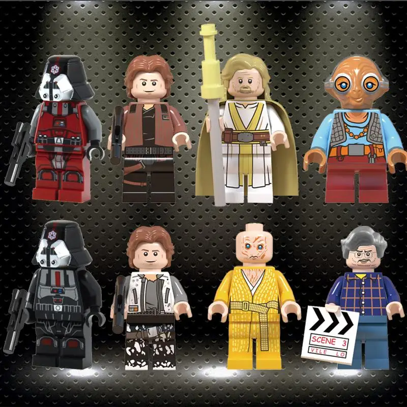 

legoly Stars Wars Figures Han Solo Luke Skywalker Snoke Sith Lord Maz Kanata Building Blocks Toys for Children Pop WM6039