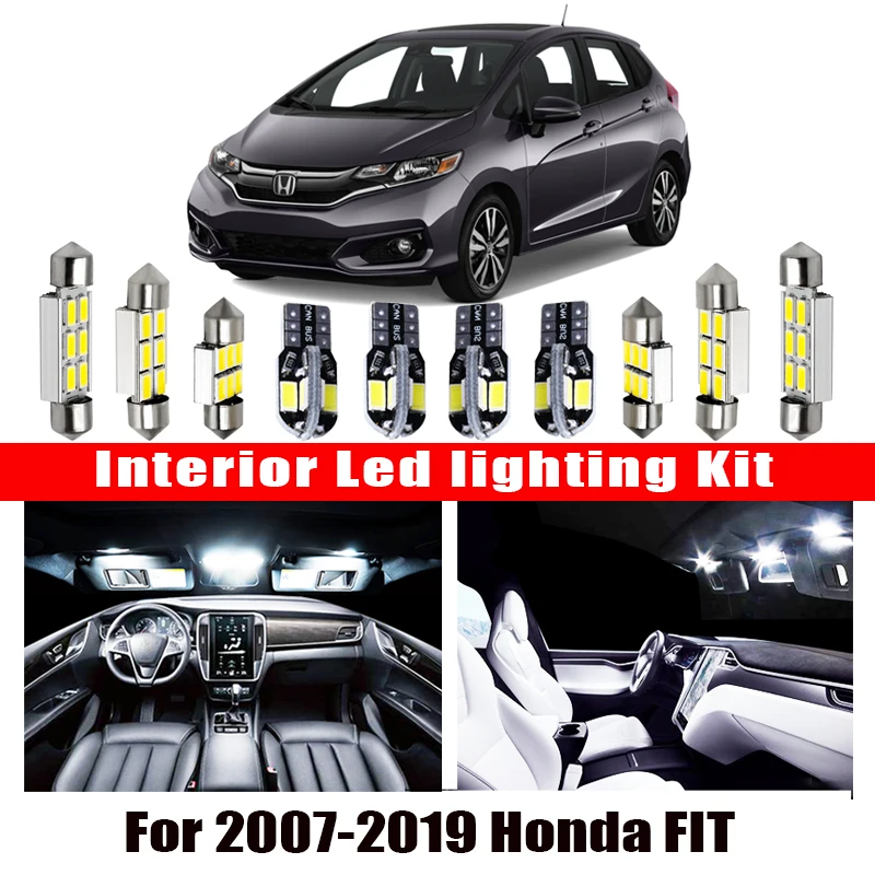 Для 2007 2019 Honda FIT Белые автомобильные аксессуары Canbus без ошибок светодиодный