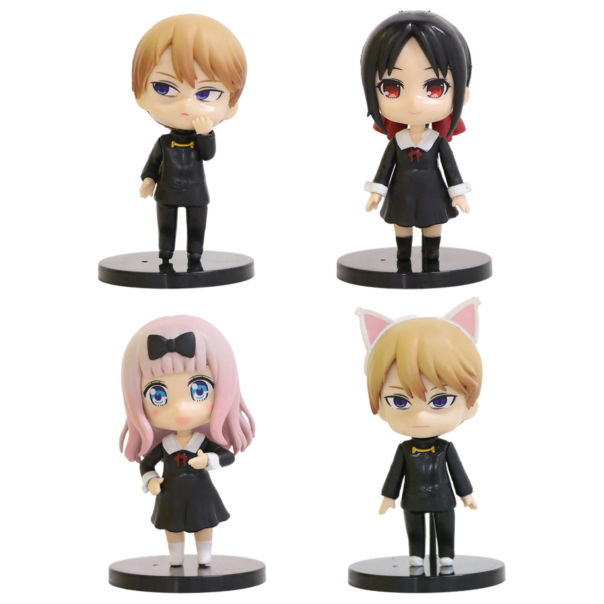 4Pcs/Set Anime Kaguya-sama: Love Is War Action Figure Toys Shinomiya Kaguya Shirogane Miyuki Collectible Model Doll Kids Gifts | Игрушки и