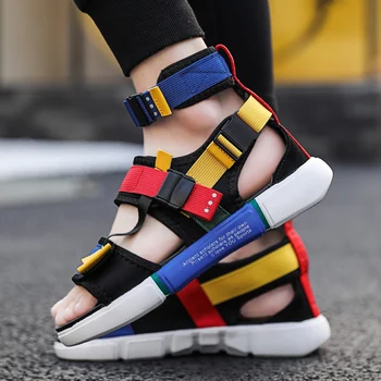 

Designer 2020 Outdoor Mens Sandals Comfortable Mens Roman Sandals Buckle Strap Athletic Sneakers Mens Brand Men Summer Shoes