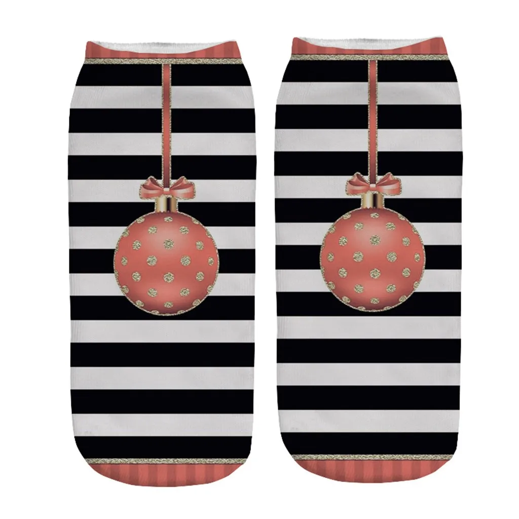 Christmas 3D printing women boat socks cute cartoon animal pattern fashion sports office floor socks autumn winter holiday gifts
