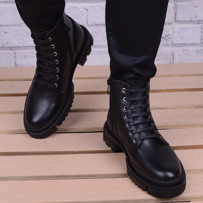 Botas militares de piel auténtica Hombre, botines informales, para Primavera invierno, 2021| | - AliExpress