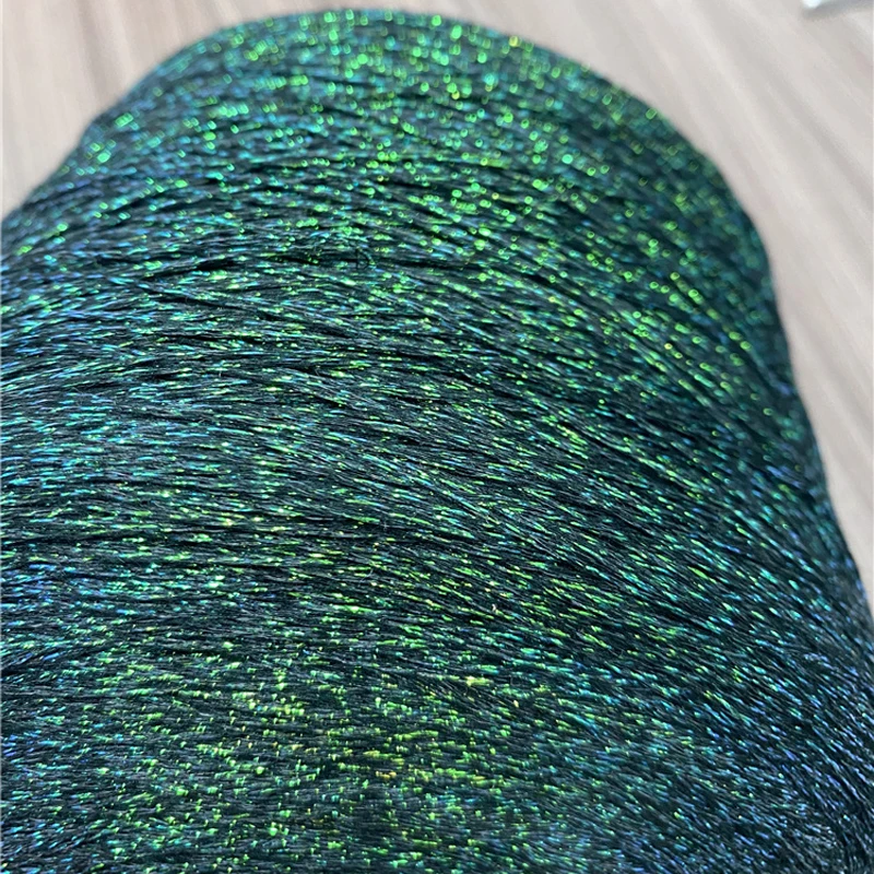 New Beautiful Shiny Gold Silver Silk Cotton Metallized Yarn Skein Tubular Hollow Crochet Yarn for Knitting Thread 500g X5345 4