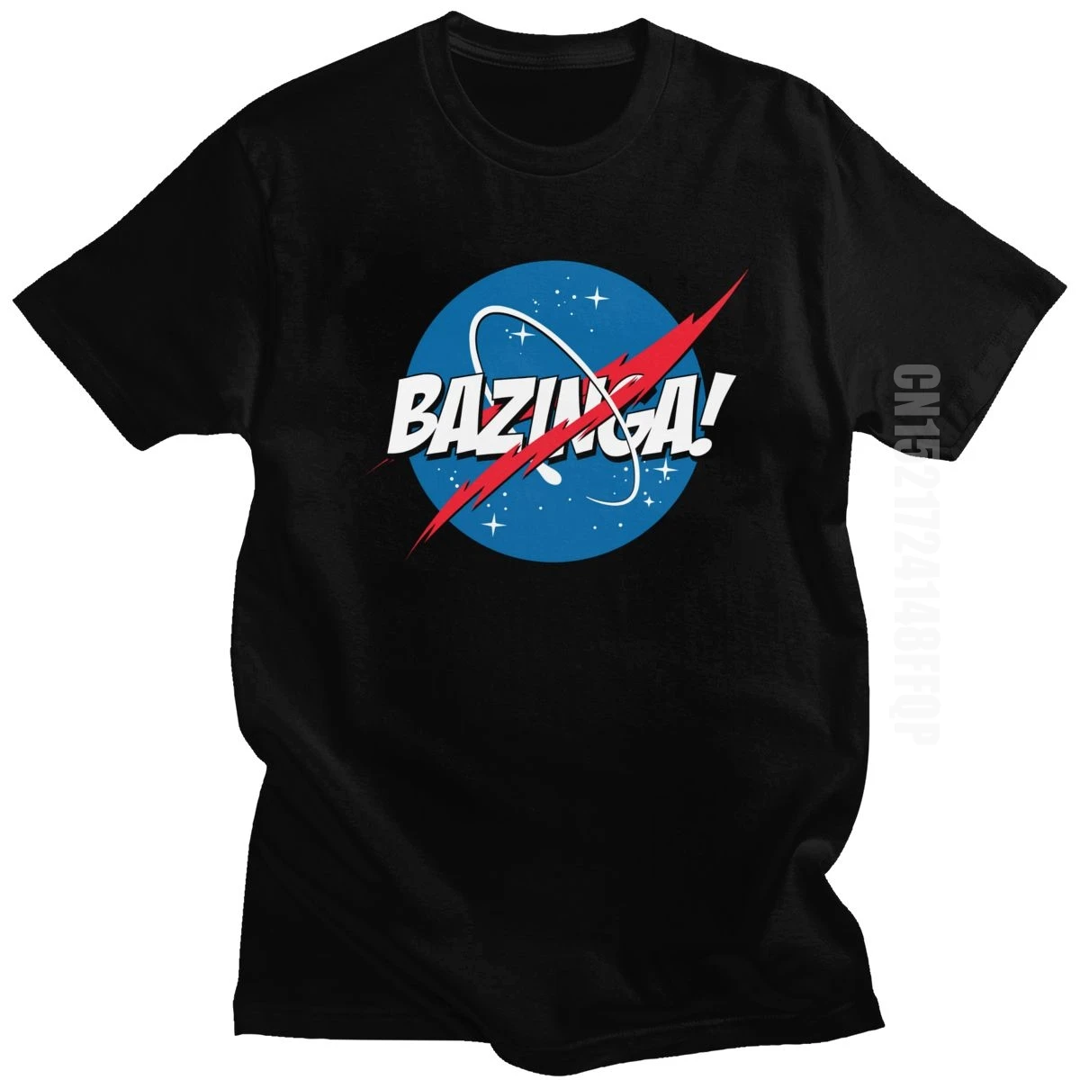 Винтажная футболка с надписью Теория большого взрыва Bazinga Мужская Уличная из 100%