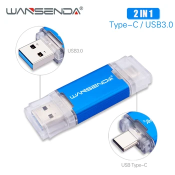 

WANSENDA USB Flash Drive OTG 2 in 1 USB3.0 & Type-C Pen Drive 512GB 256GB 128GB 64GB 32GB Pendrive USB Stick Memory Disk