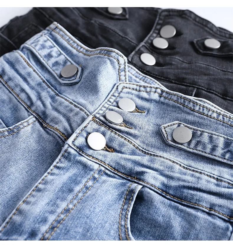 wide leg jeans Women's Pants Washed Jeans Denim Pencil Pants Women's Fashion Jeans Solid Color Thin High Waist denim shorts