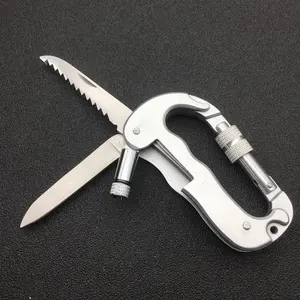 Pocket Folding Security Self Defense Weapons Knife Carabiner LED Light Hanging Buckle EDC LED Tool armas de defensa personal Pocket Folding Security Self Defense Weapons Knife Carabiner LED Light Hanging Buckle EDC LED Tool armas de defensa personal