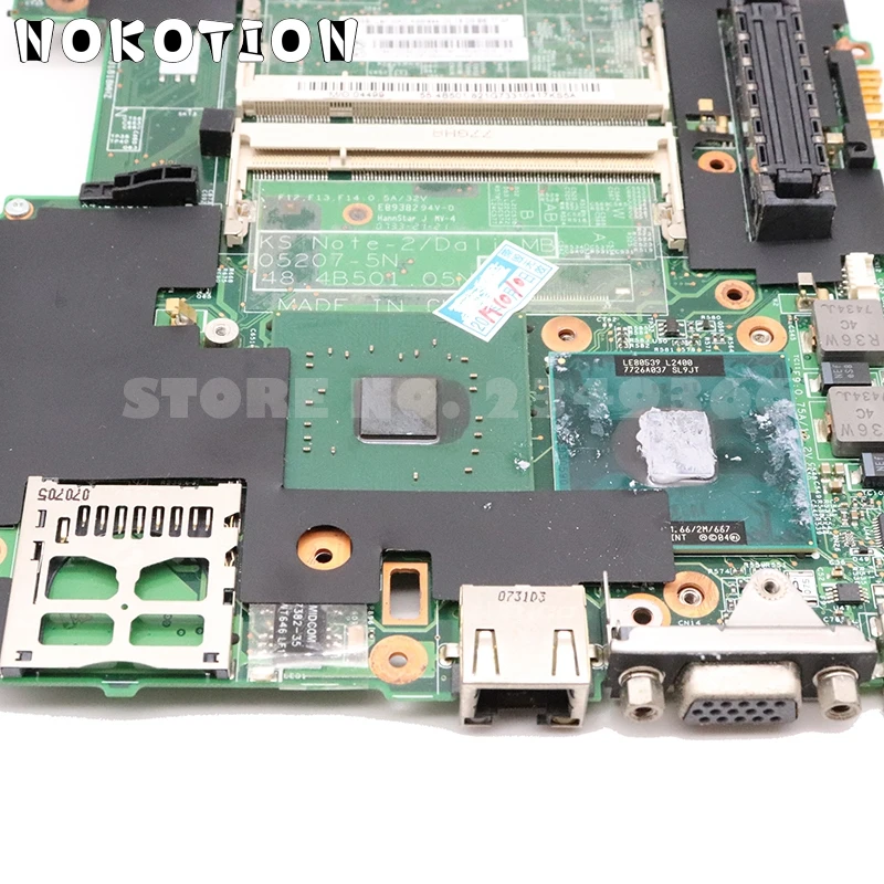 NOKOTION для lenovo ThinkPad X60s Материнская плата ноутбука 42T0215 48.4B501.05N основная плата L2400 1,66 ГГц процессор DDR2