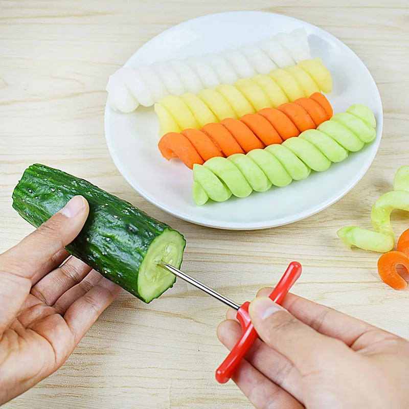 Овощи спиральный нож картофель Морковь Огурец Кухонные гаджеты салат