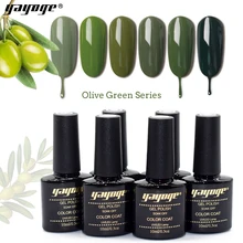 YAYOGE 10ml gel polish 6 colors Olive green series Semi Permanent Vernis top coat UV LED Gel Varnish Soak Off Nail Art Varnish