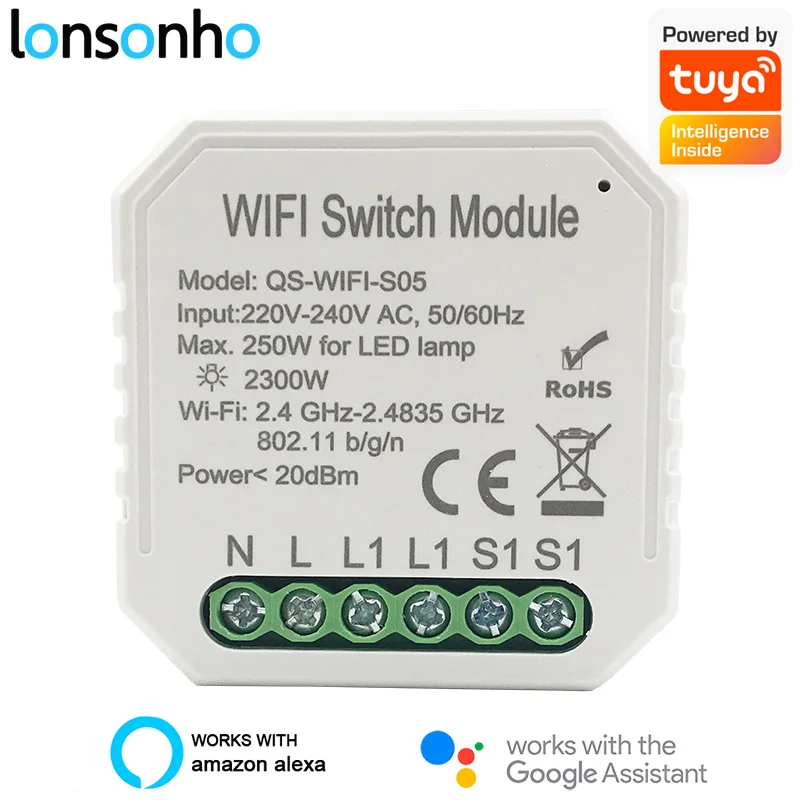 Lonsonho Tuya Smart переключатель Wi Fi реле 1 2 Gang Way Беспроводной дистанционного контроль