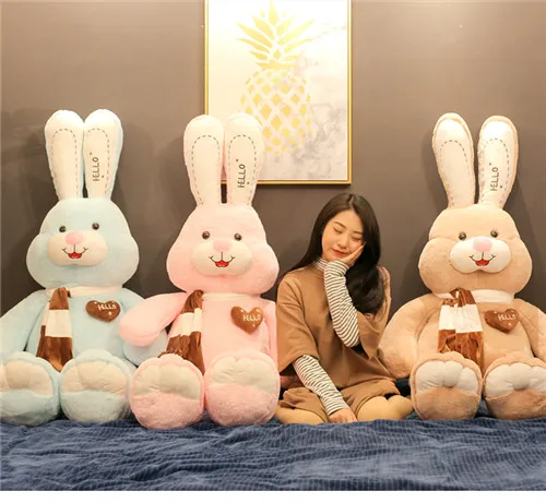 Fancytrader 59'' JUMBO Kawaii Giant Stuffed Rabbit Plush Toy Doll Cute Anime Bunny Hugging Pillow for Girl Gift Decoration 150cm (17)