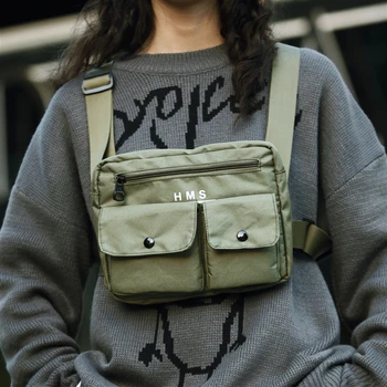 

Tactical Function Bag Military Wind Vest Bag Chest Bag Personality Chest Bag &Oxford Cloth Width 24cm Height 19cm Thickness 4cm