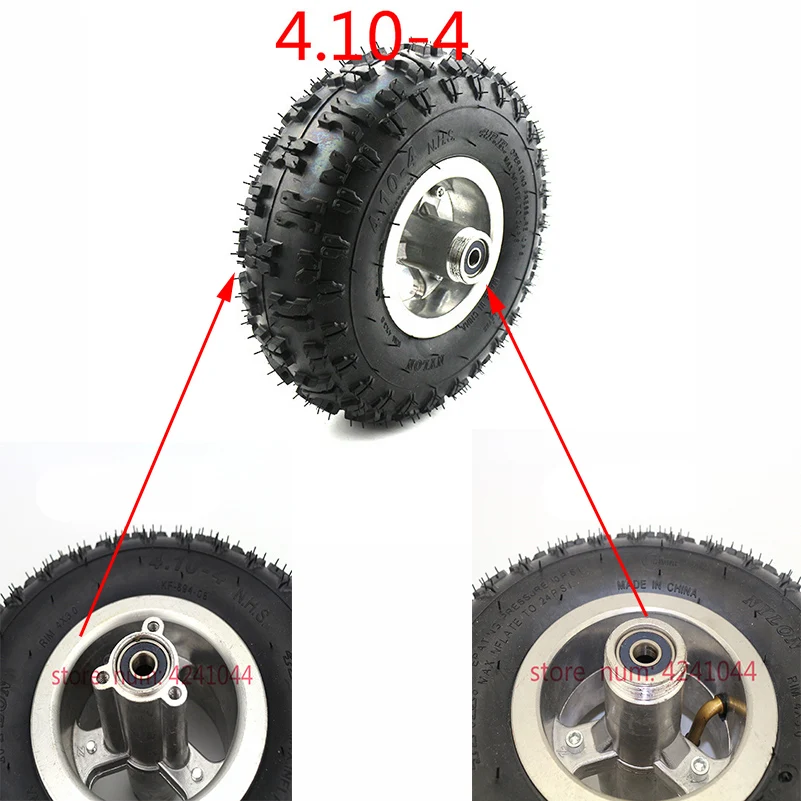 Для 49cc ATV Quad Go Kart для ручных грузовиков, тележки, газонокосилки, тачки, тележки 3,00-4 4,10-4 trye шины колеса обода ступицы - Цвет: 4.10-4