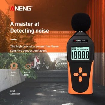 

ANENG 824C Digital Sound Level Meter Noise Meter DB Meter Decibel Measurement 30-130DB