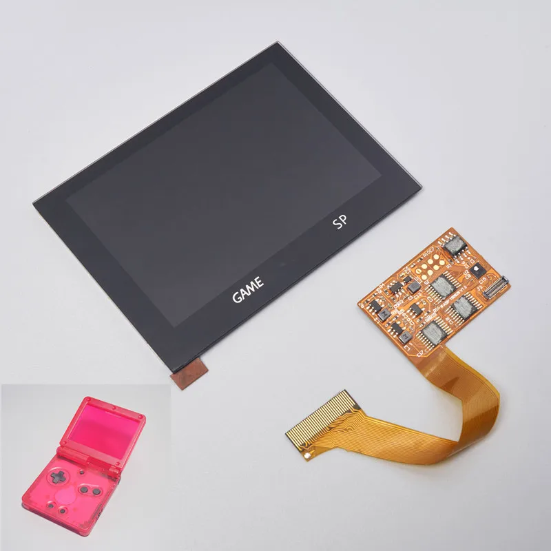 Комплекты ЖК экранов корпус 5 уровней яркости Подсветки GBA SP IPS ламинированный